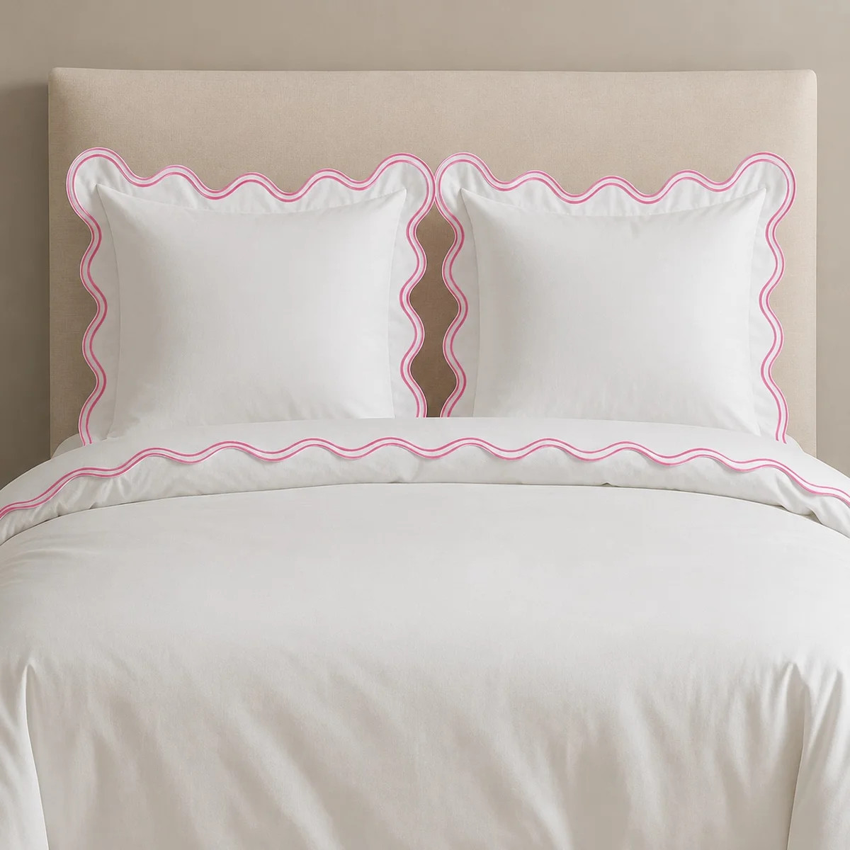 400TC Cotton Sateen Luxurious Double Scalloped Duvet Cover Set | Wayfair North America