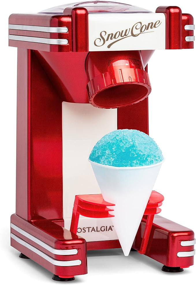 Nostalgia Snow Cone Shaved Ice Machine - Makes 20 Icy Treats - Includes 1 Reusable Plastic Cup - ... | Amazon (US)