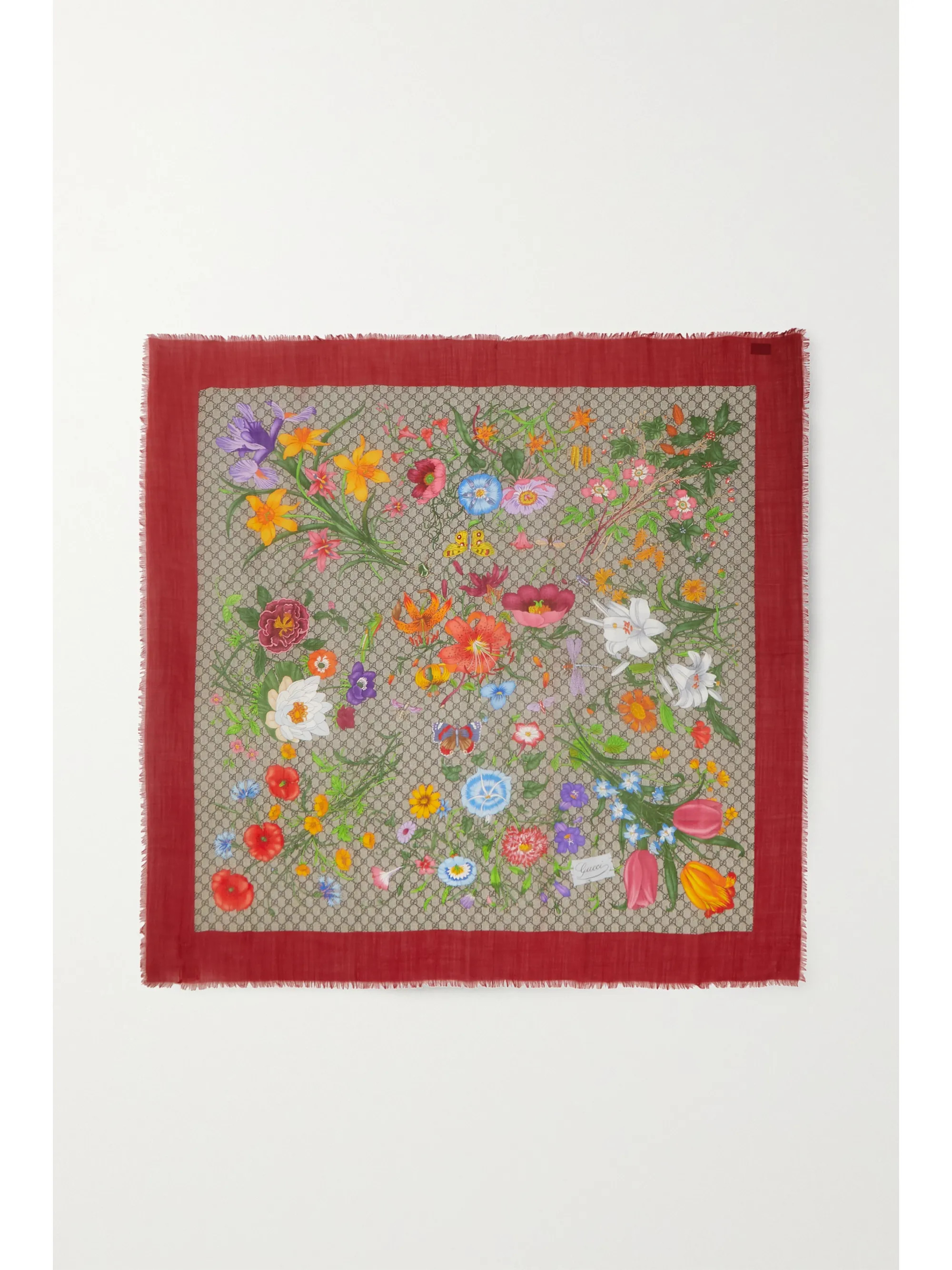 Printed wool and silk-blend scarf | NET-A-PORTER (US)