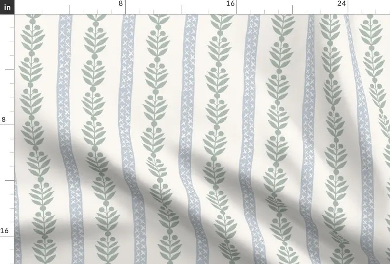 Blue Regency Stripe Fabric Georgiana Stripe by Danika_herrick Neutral Traditional Soft Blue Fabri... | Etsy (US)