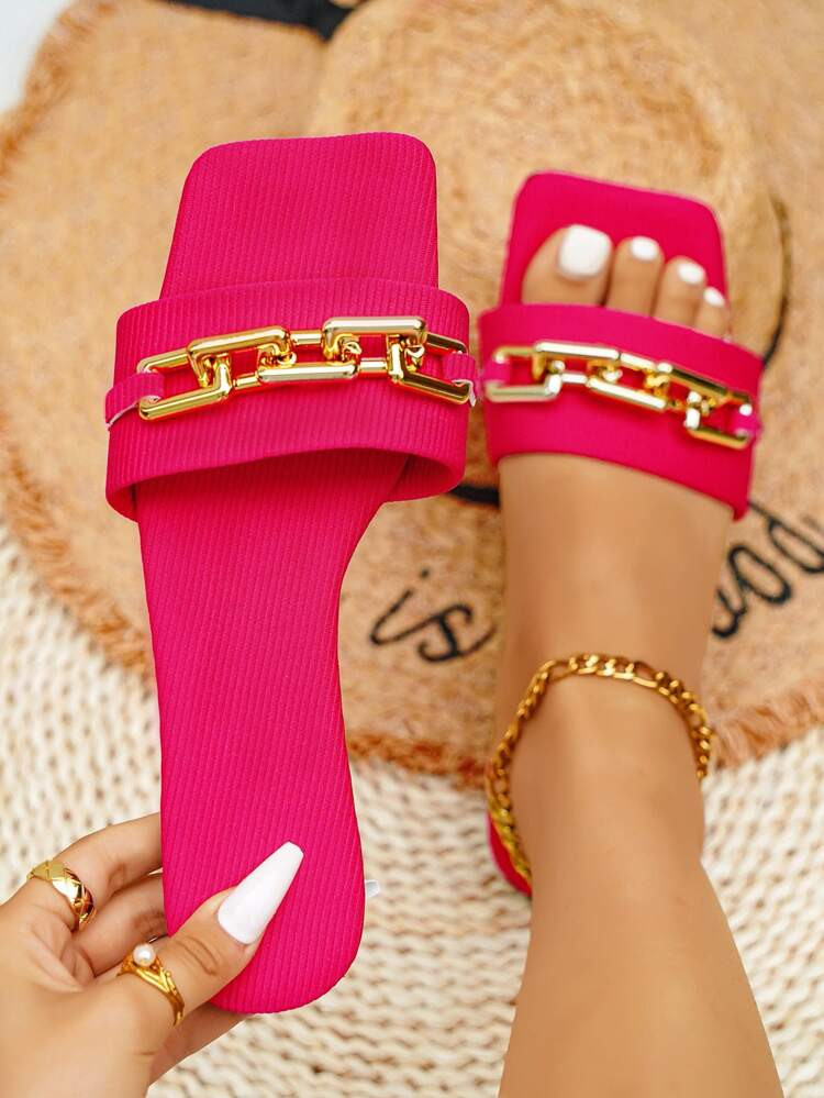 Chain Decor Slide Sandals | SHEIN