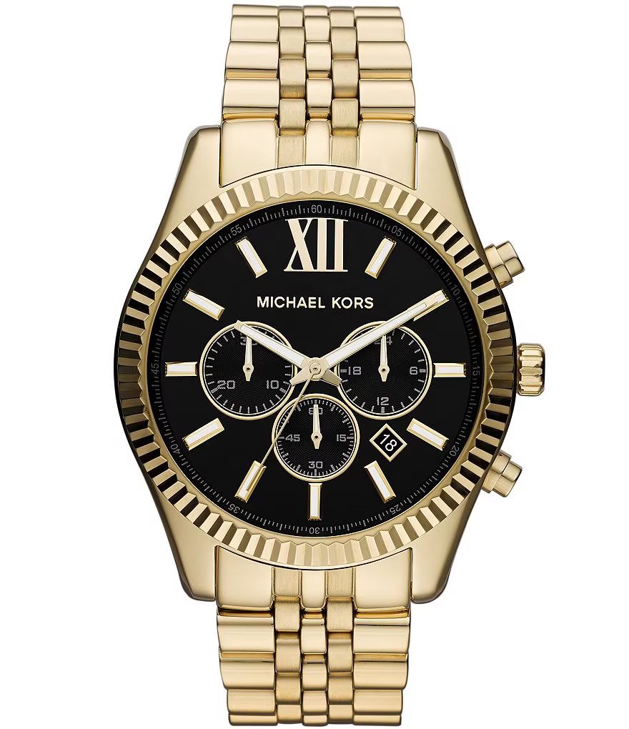 Michael Kors Lexington Gold Stainless Steel Chronograph Watch | Dillards Inc.