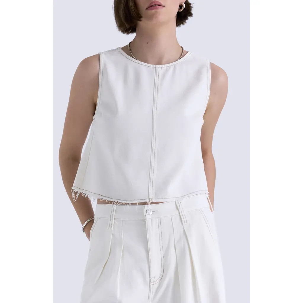 Pistola Rue Sleeveless Denim Top in Off White at Nordstrom, Size Small | Nordstrom