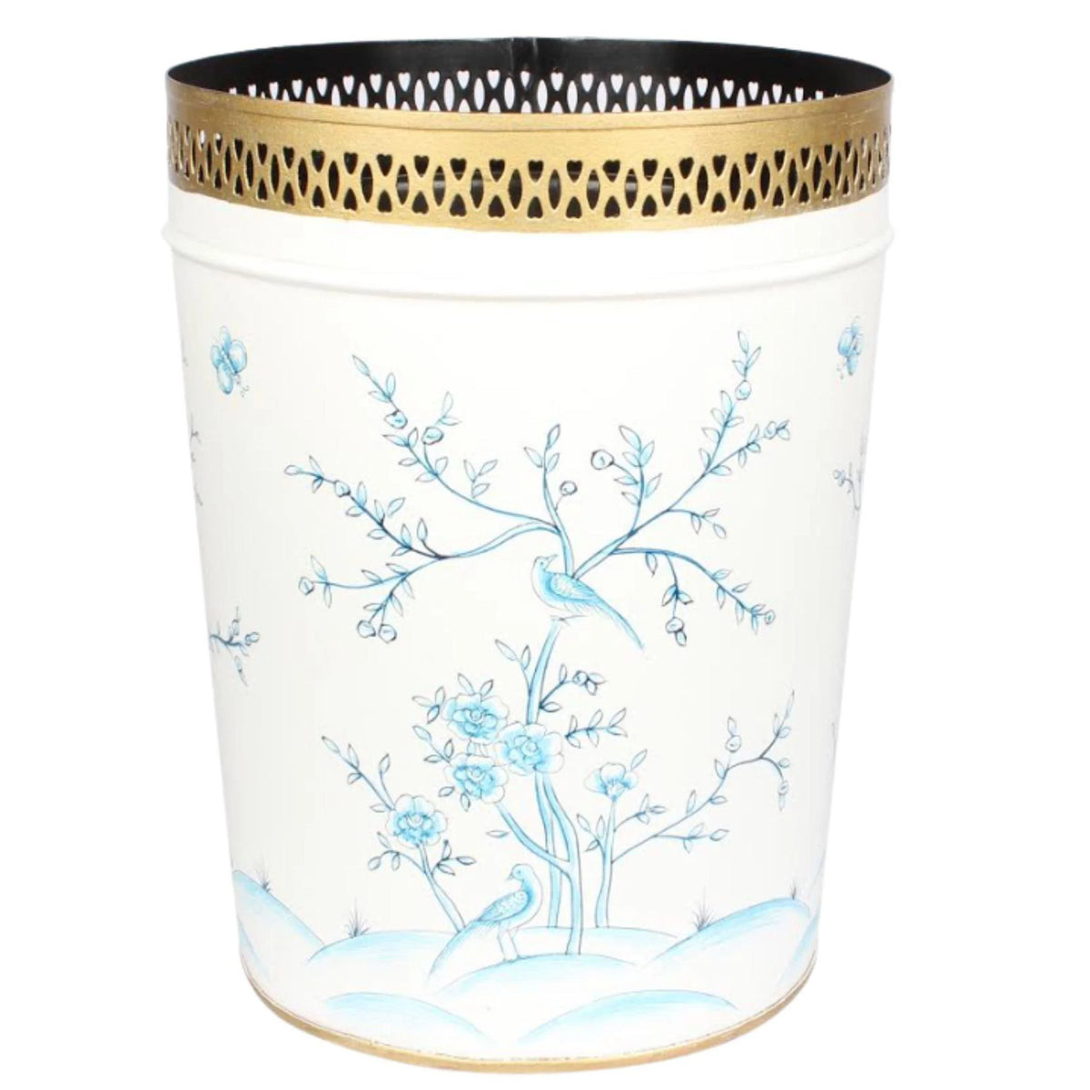 Chinoiserie Wastebasket in Blue and White | The Well Appointed House, LLC