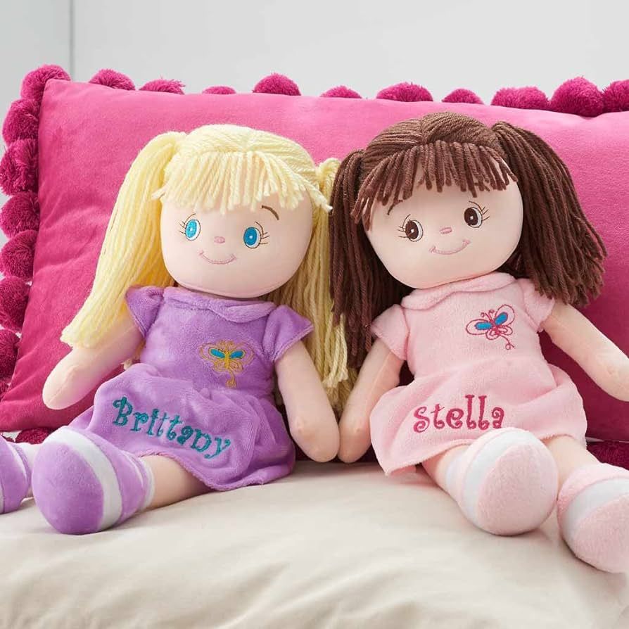 DIBSIES Personalized Butterfly Snuggle Doll - 15 Inch (Brunette - Brown Eyes) | Amazon (US)