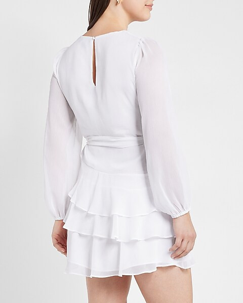 Tiered Ruffle Fit And Flare Dress | Express