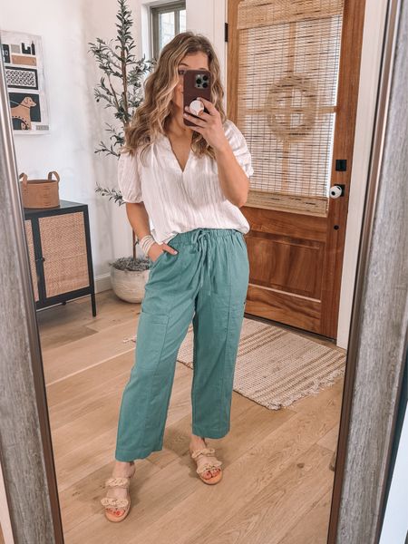 Linen blend pants on sale for $24 today! 

#LTKfindsunder50 #LTKsalealert #LTKSeasonal