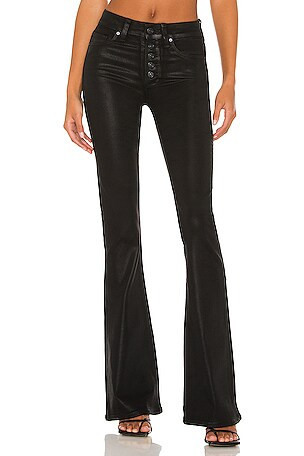 High Rise Lou Lou Flare in Black Fog Coating | Revolve Clothing (Global)