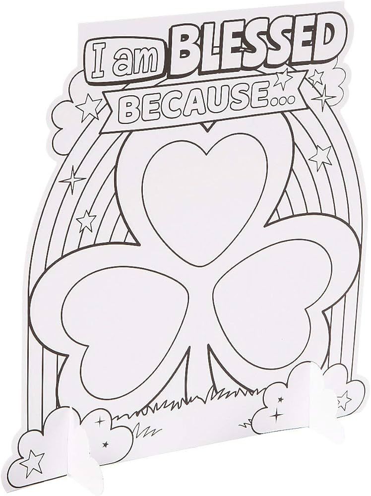 Color Your Own Blessings Shamrocks - St. Patrick's Day Crafts for Kids - Makes 12 | Amazon (US)