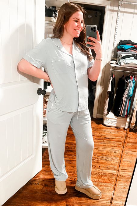 The most comfy pajamas you will ever find! & I’m obsessed with these new Uggs! 

Wearing a small in the PJs at 29 weeks pregnant..plenty of stretch!

Wearing my normal 7 in Uggs

#LTKshoecrush #LTKbump #LTKGiftGuide