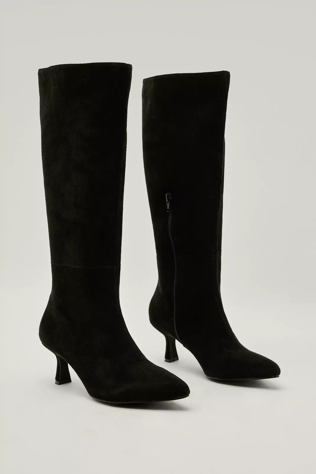 Knee High Pointed Faux Suede Boots | Nasty Gal (US)