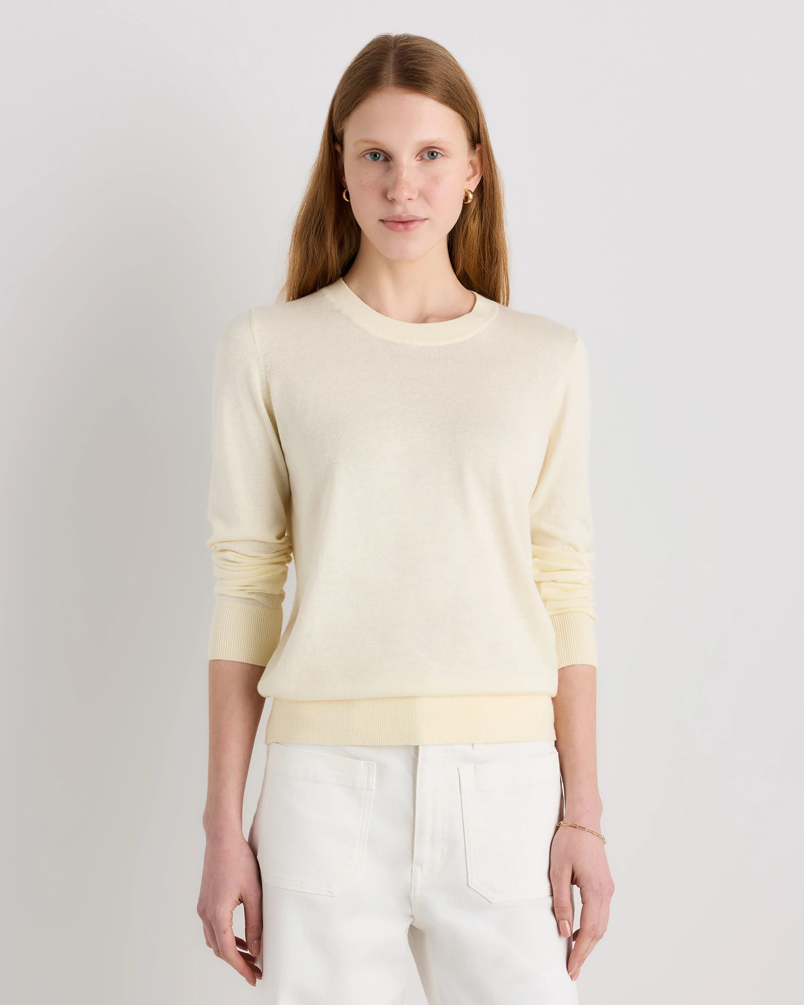 Lightweight Cotton Cashmere Crew Sweater | Quince