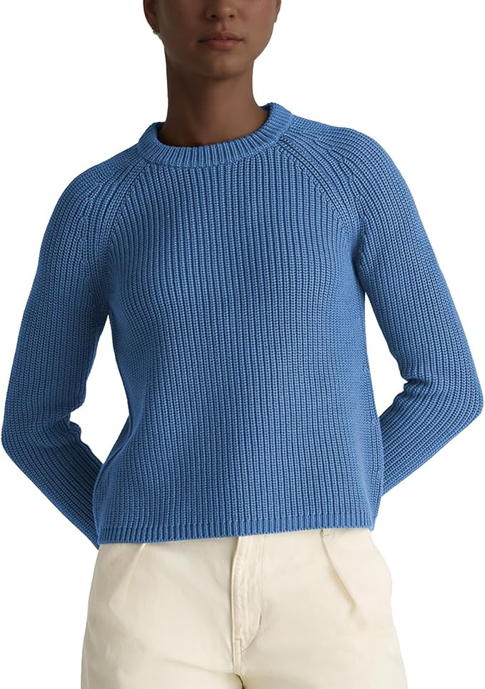 Hixiaohe Sweater Fisherman Knit Pullover Crewneck Sweater Top | Amazon (US)