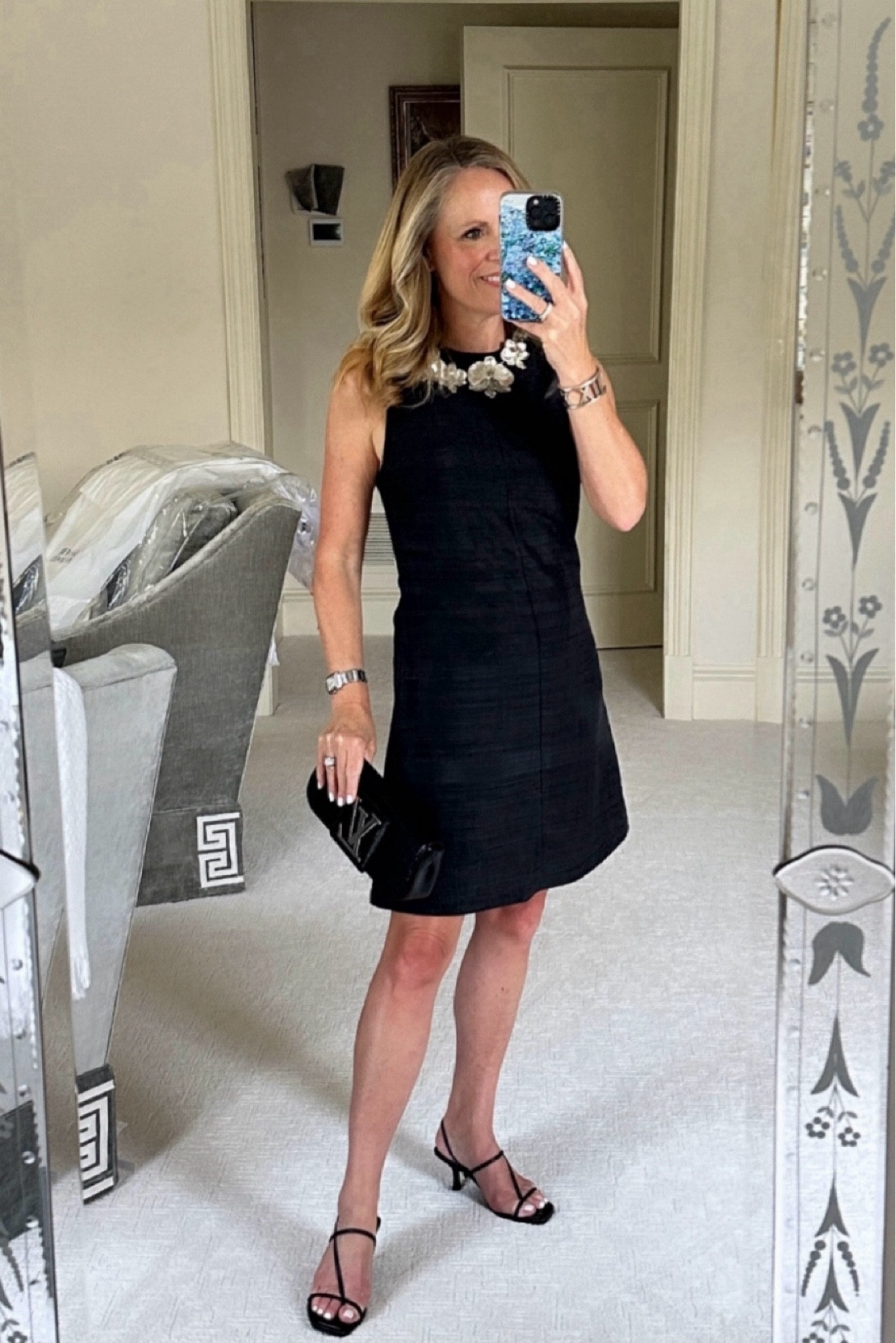 The perfect LBD for fall transition
This darling little black dress is perfect for fall while the temperatures are still hot 
Julia, Amory baby Jane dress fits true to size
I sized up from extra small to small for a little more room in the bust 

#LTKStyleTip #LTKOver40 #LTKSeasonal
