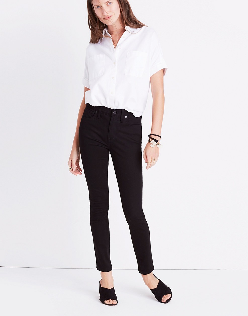 9" High-Rise Skinny Jeans in ISKO Stay Black | Madewell