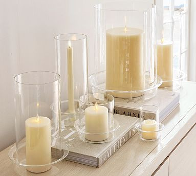 Malibu Glass Hurricane Candle Holder | Pottery Barn (US)