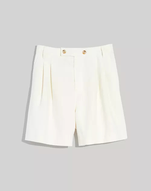 Clarke Pleated Shorts in Travel Linen-Blend | Madewell