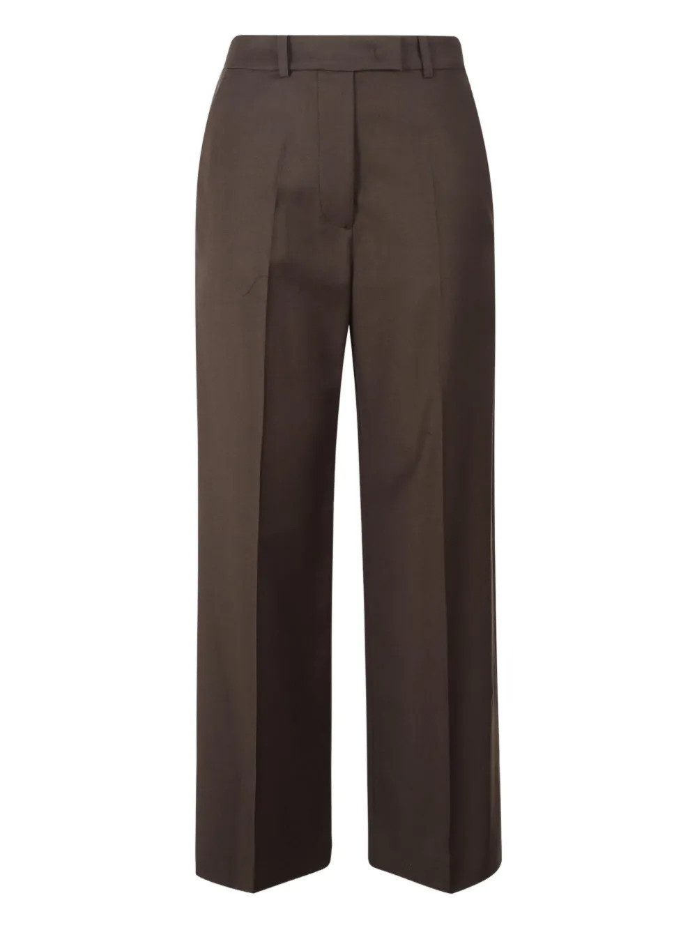 The Frankie Shop Brickell Flannel belt loops trousers - Brown | Farfetch Global