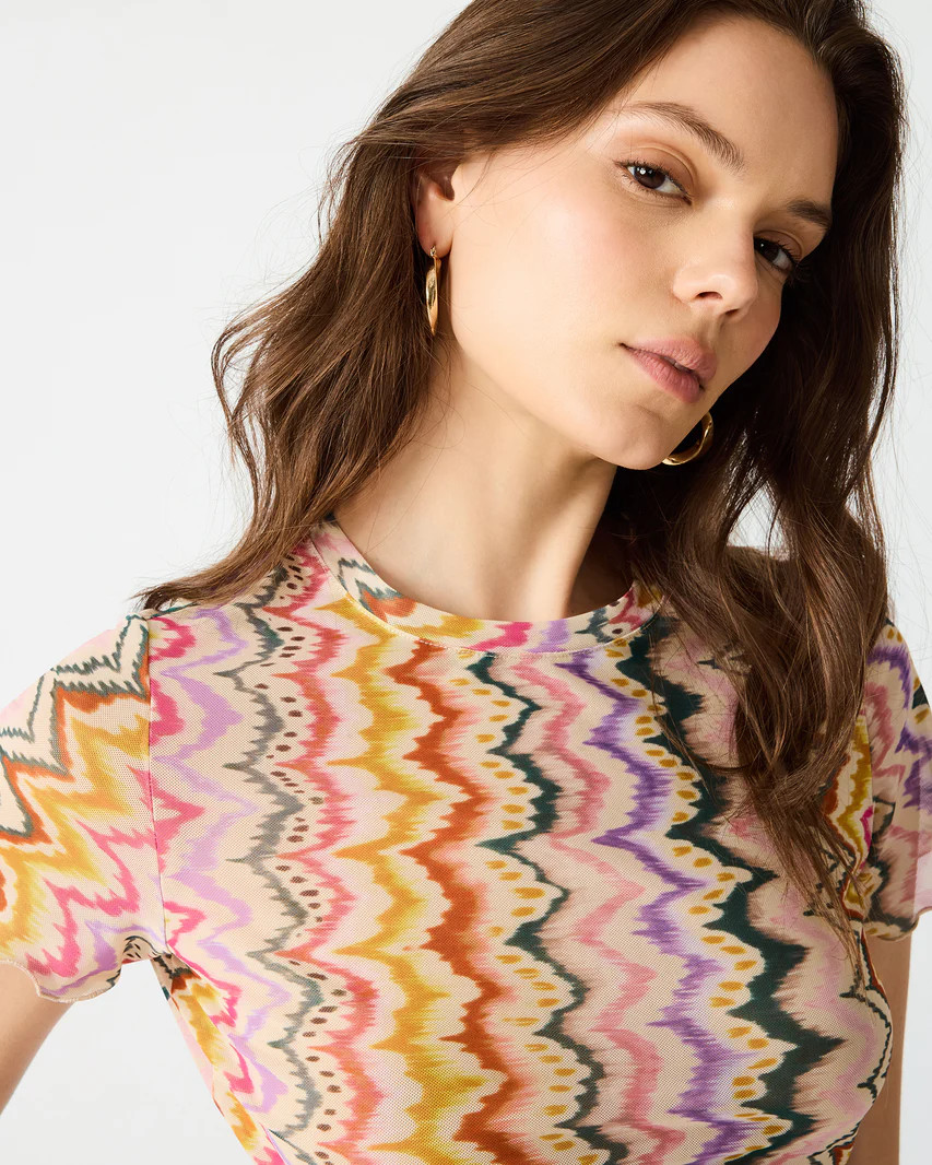 LARKE Knit Rainbow Vision Short Sleeve Cropped Women's Top | Steve Madden (US)