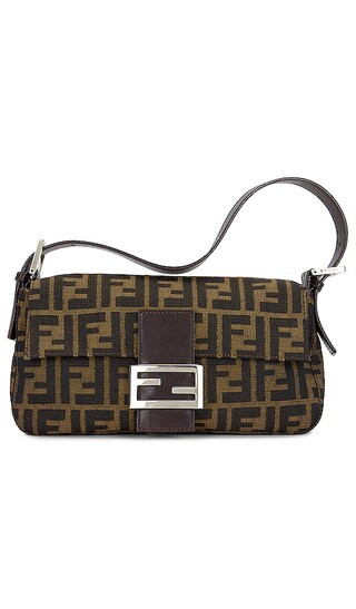 Fendi Zucca Baguette Shoulder Bag in Brown | Revolve Clothing (Global)