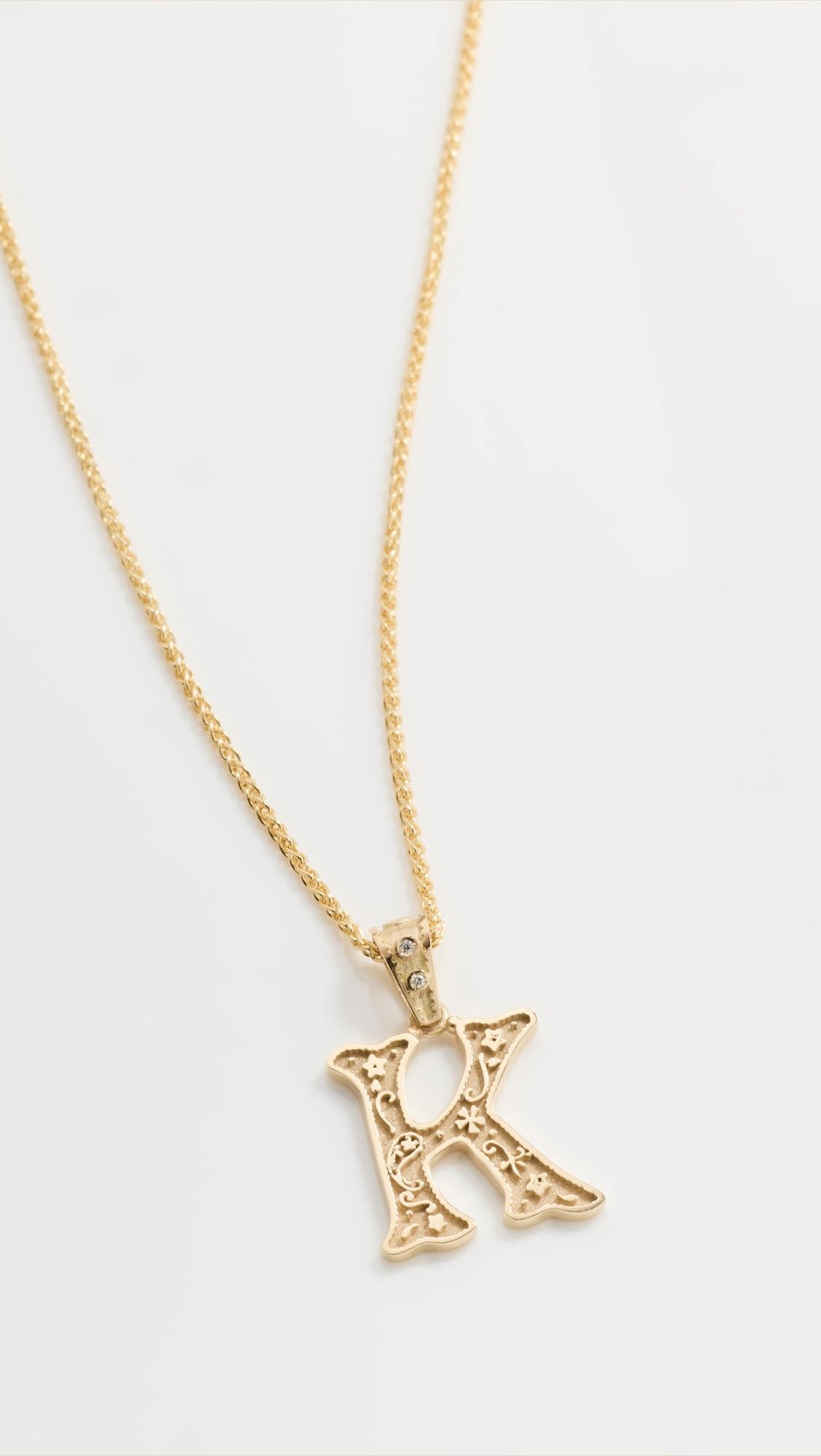 Mini SW Alphabet Charm on Wheat Chain Necklace | Shopbop