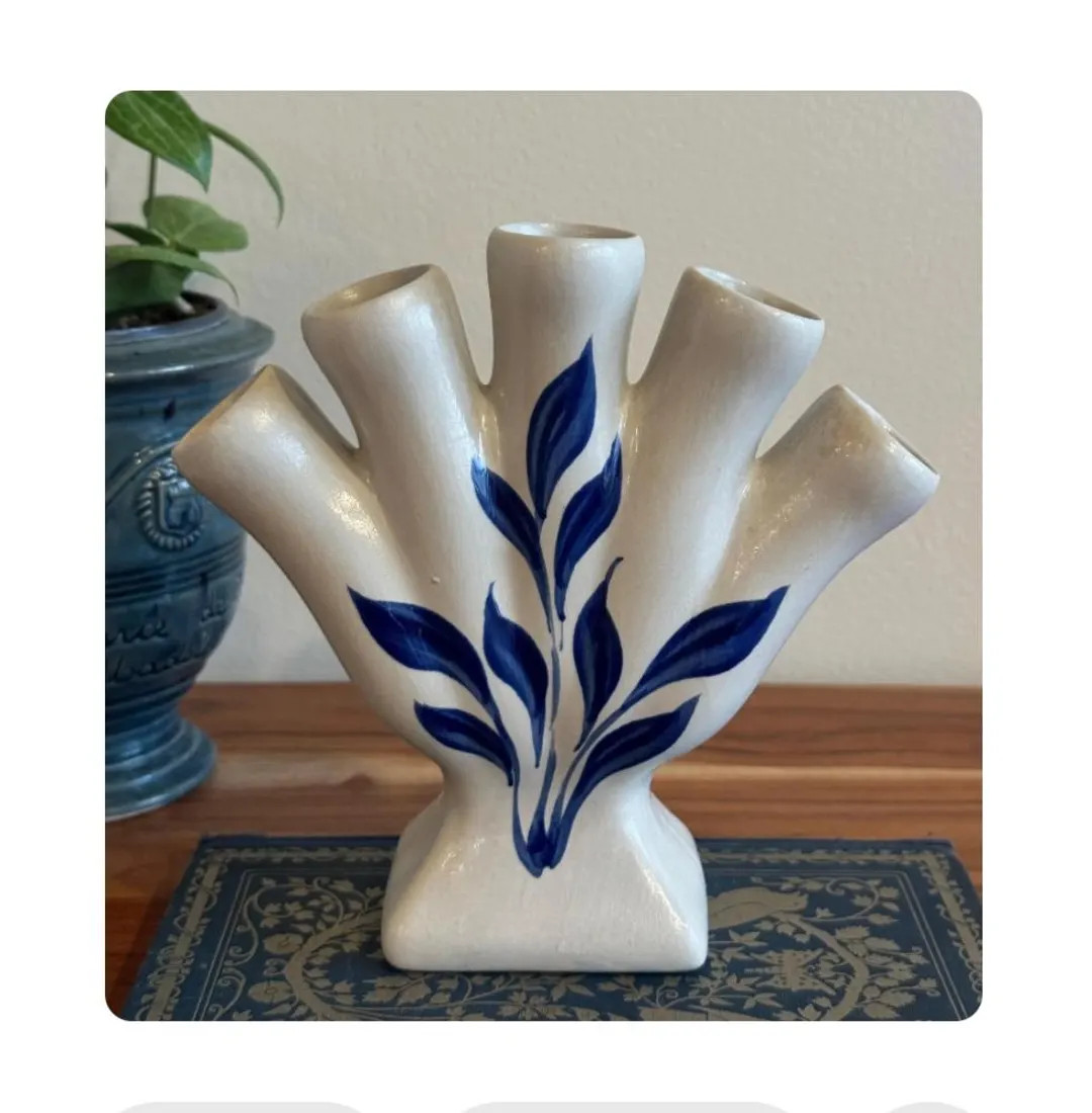 Vintage Five Finger Tulip Bud Vase Rustic English Cottage Farmhouse Flower Vase Home Decor - Etsy | Etsy (US)