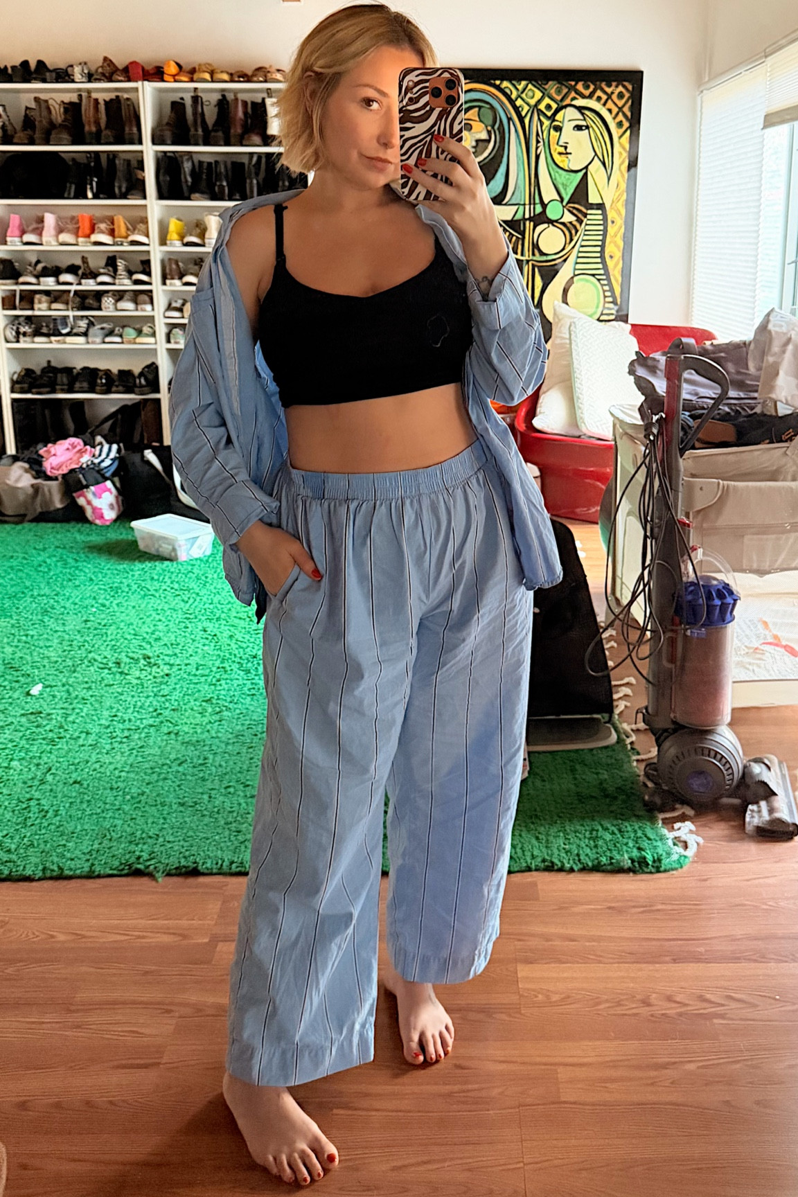 Living in these breastfeeding tanks (so easy they snap and fold down on each side and also come in full length but I’ve been loving cropped for extra skin to skin) and since I needed more button up pjs for breastfeeding, this set is perfect. Super light weight for the summer too! I’m wearing a size L in the tank and pjs 

#LTKBaby #LTKmomlife #LTKBump