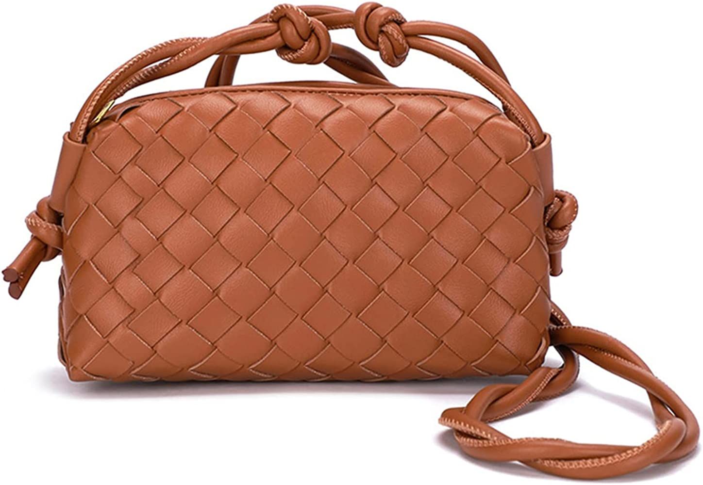 YCKYIGO Woven Crossbody Bags for Women,Fashion Leather Lightweight Handbags Shoulder Bag Phone Purse | Amazon (US)