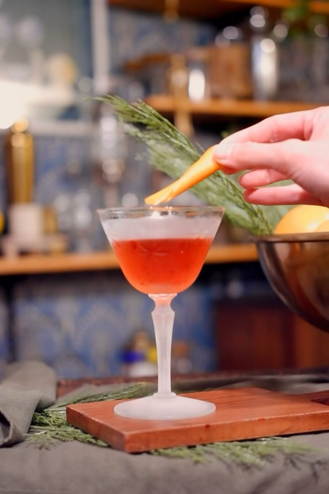 For day 6 of 25 days of Christmas cocktails I’ve got another modern classic that naturally brings out the colors of the season naturally! The Rosita cocktail - a vibrant and sophisticated option this holiday season 🍹🌹⁣

The name “Rosita” means “little rose” in Spanish, which perfectly captures the beautiful crimson hue that the Campari imparts to this cocktail. 🌹❤️

Rosita 

1.5 oz. reposado tequila (such as Partida)

.5 oz. Martini Rosso vermouth

.5 oz. Dolin dry vermouth

.5 oz. Campari

1 dash Angostura bitters

orange twist⁣

To prepare, simply stir the ingredients with ice, then strain into a chilled coupe glass. Finish it off with an orange twist garnish for a touch of citrusy freshness. 🍊✨⁣

Get ready to indulge in the Rosita cocktail and let its complex and alluring taste awaken your senses. Cheers! 🥂🌹⁣

#RositaCocktail #SeasonalSips #25daysofchristmas #christmascocktails #boozeforward #tequilacocktails #holidayrecipes⁣