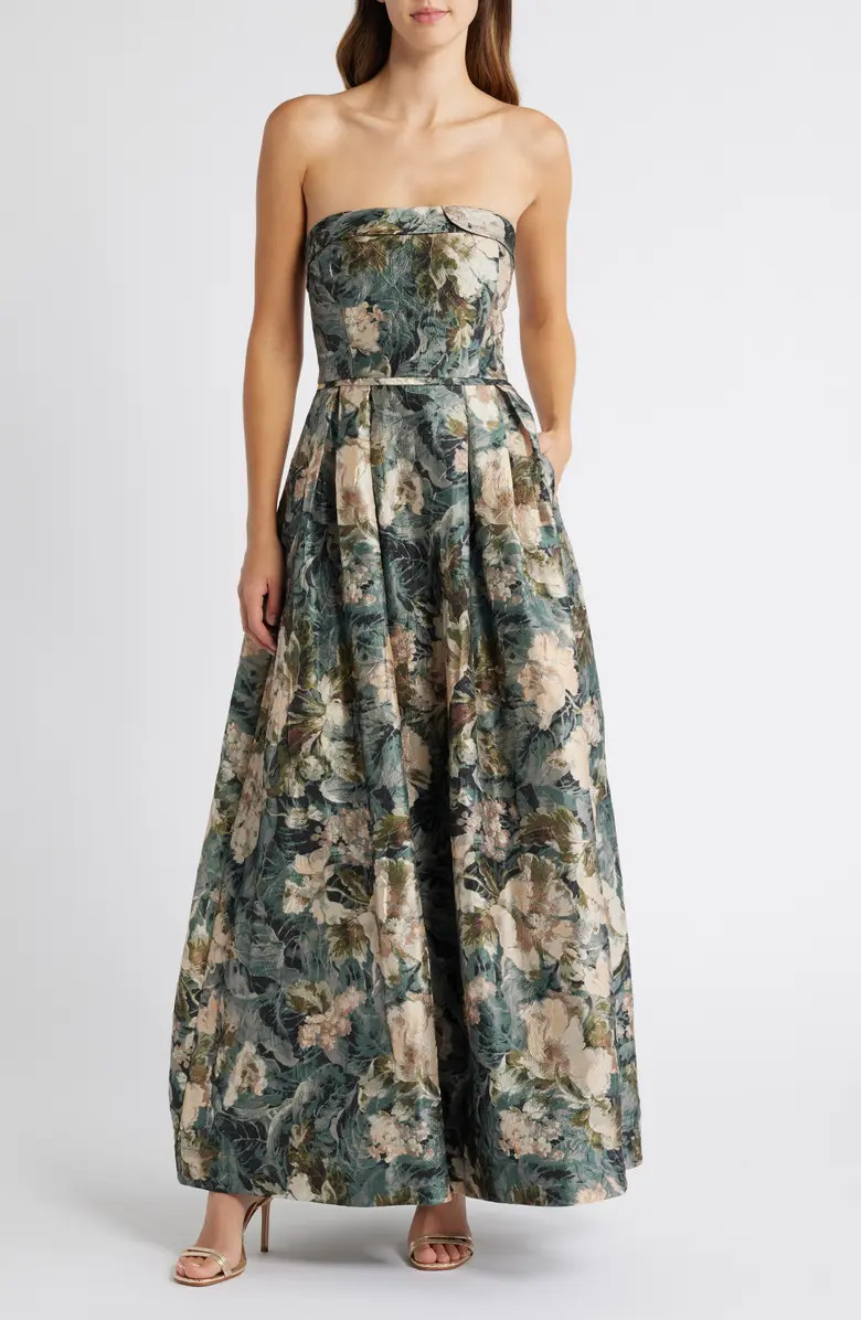 Floral Strapless Ball Gown | Nordstrom