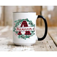 Christmas Mug, Custom Name Holiday Mug, Personalized Initial Mug, Christmas Hot Chocolate Mugs, Xmas Gift Coffee Mug, 11Oz Mug | Etsy (US)