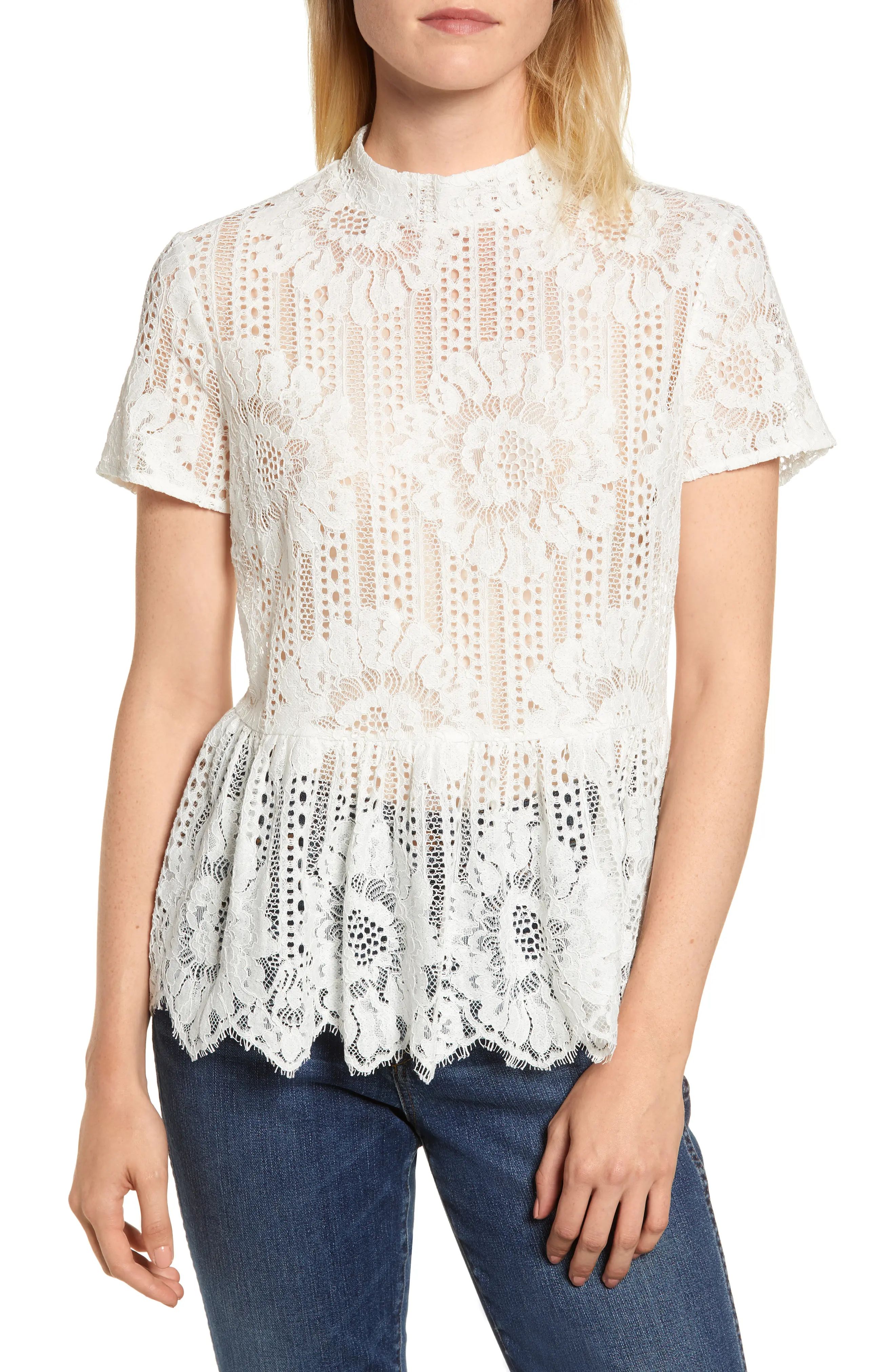 Short Sleeve Lace Top | Nordstrom