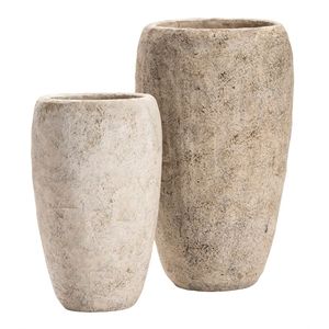 Crestview Collection La Palata Set of 2 Cement Vases in Gray | Homesquare