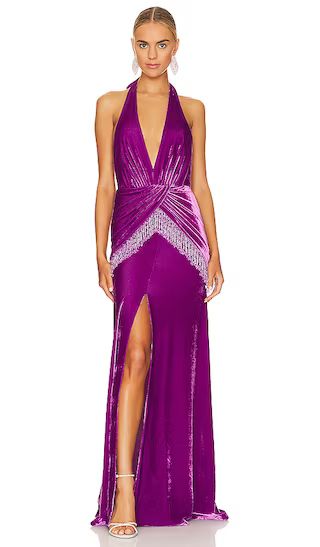 Plunge Velvet Maxi Dress in Purple Velvet | Revolve Clothing (Global)