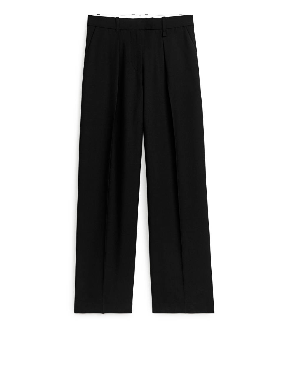 Wool Blend Twill Trousers - Black - ARKET GB | ARKET (US&UK)