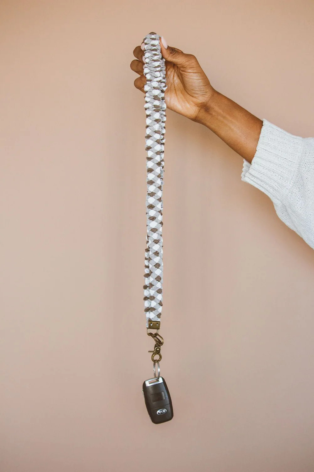 Brown Checkered Lanyard | Shop Andi