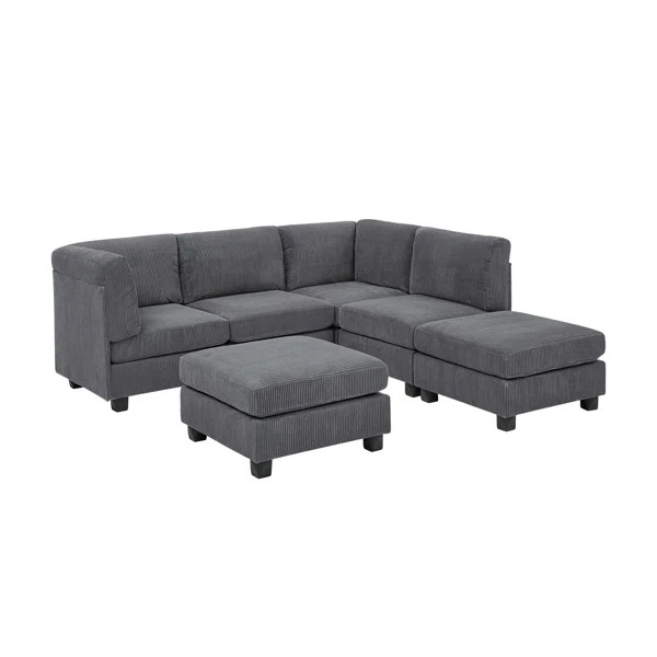 6 - Piece Corduroy Sectional | Wayfair North America