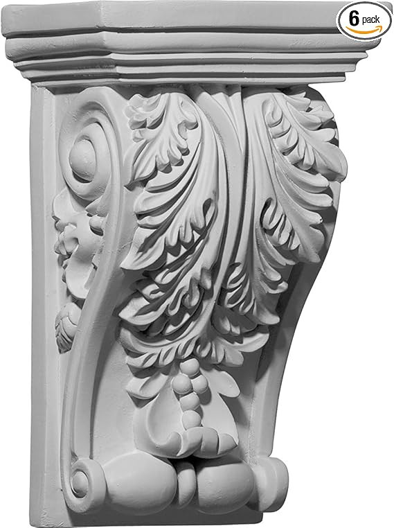 Ekena Millwork COR05X03X08ED-CASE-6 5 1/4 inch W x 3 1/4 inch D x 8 3/8 inch H Edinburgh Corbel (... | Amazon (US)