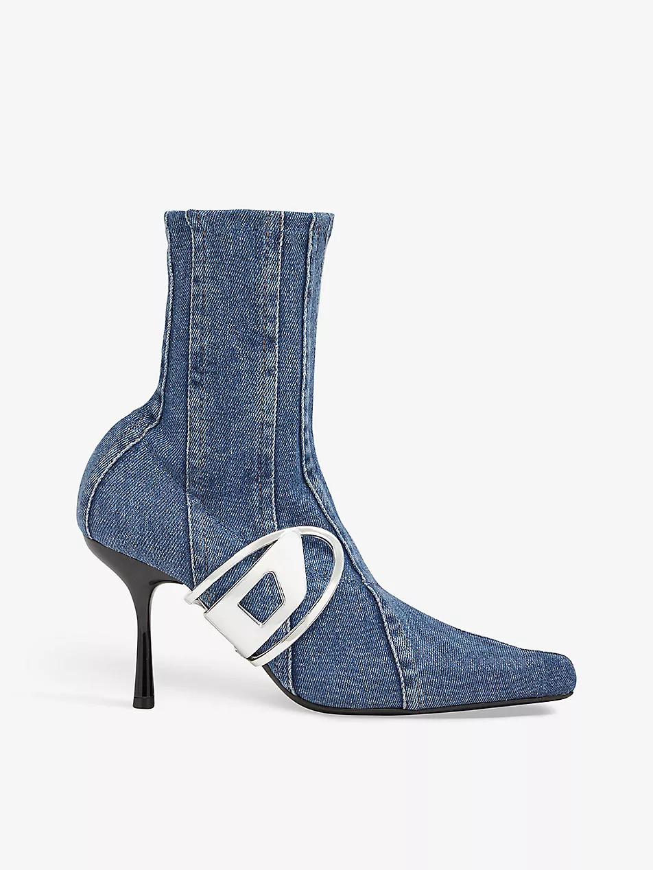 D-Ecilpse D-plaque denim boots | Selfridges