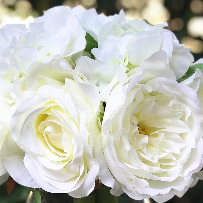 Faux Rose Floral Arrangement with Vase | Wayfair North America