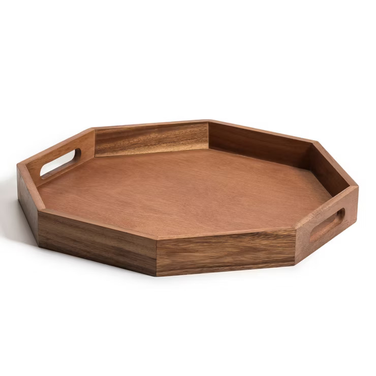 Kalmar Home Acacia Wood 17-Inch Octagon Tray | Target