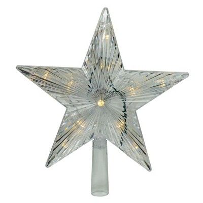J. Hofert Co 9.5" Lighted White Star Christmas Tree Topper - White and Multicolor LED Lights | Target