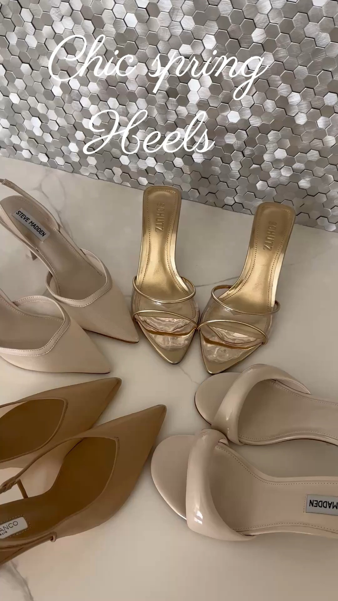 These chic spring heels look designer but are all under the luxury price point — from gold metallic heels to mesh neutral pumps and Prada-inspired sandals.
Tap to shop these designer-inspired spring heels from Schutz, Steve Madden, and Tony Bianco that elevate every outfit this season. 

 #LTKootd #LTKSeasonal #LTKOver40