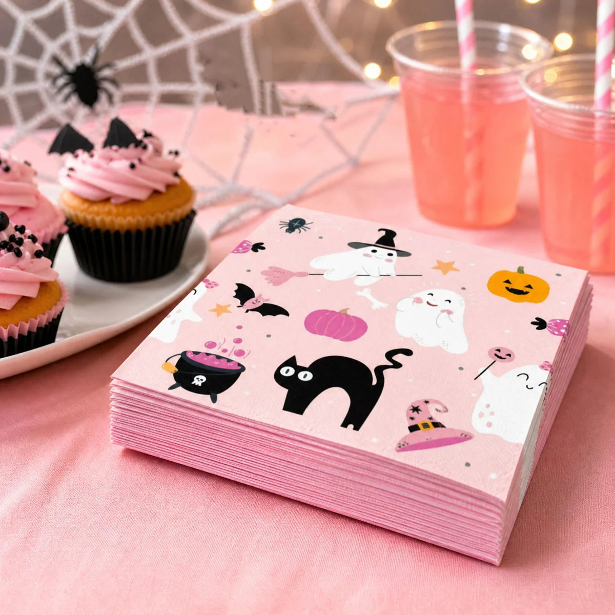 Paper napkin 20 Packs Of Pinks Halloween Napkins Disposable Napkins Party And Festival Supplies | Wayfair North America
