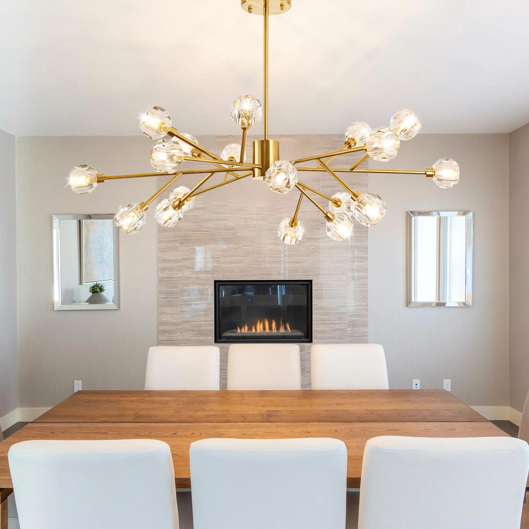 Everly Quinn Unique 18 - Light Modern Sputnik Chandelier with LED Bulbs | Wayfair | Wayfair North America