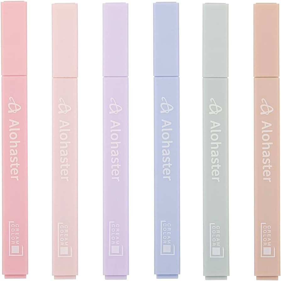 Alohaster HPSIZEE Aesthetic Cute Highlighters Mild Assorted Colors With Soft Chisel Tip, No Bleed... | Amazon (US)