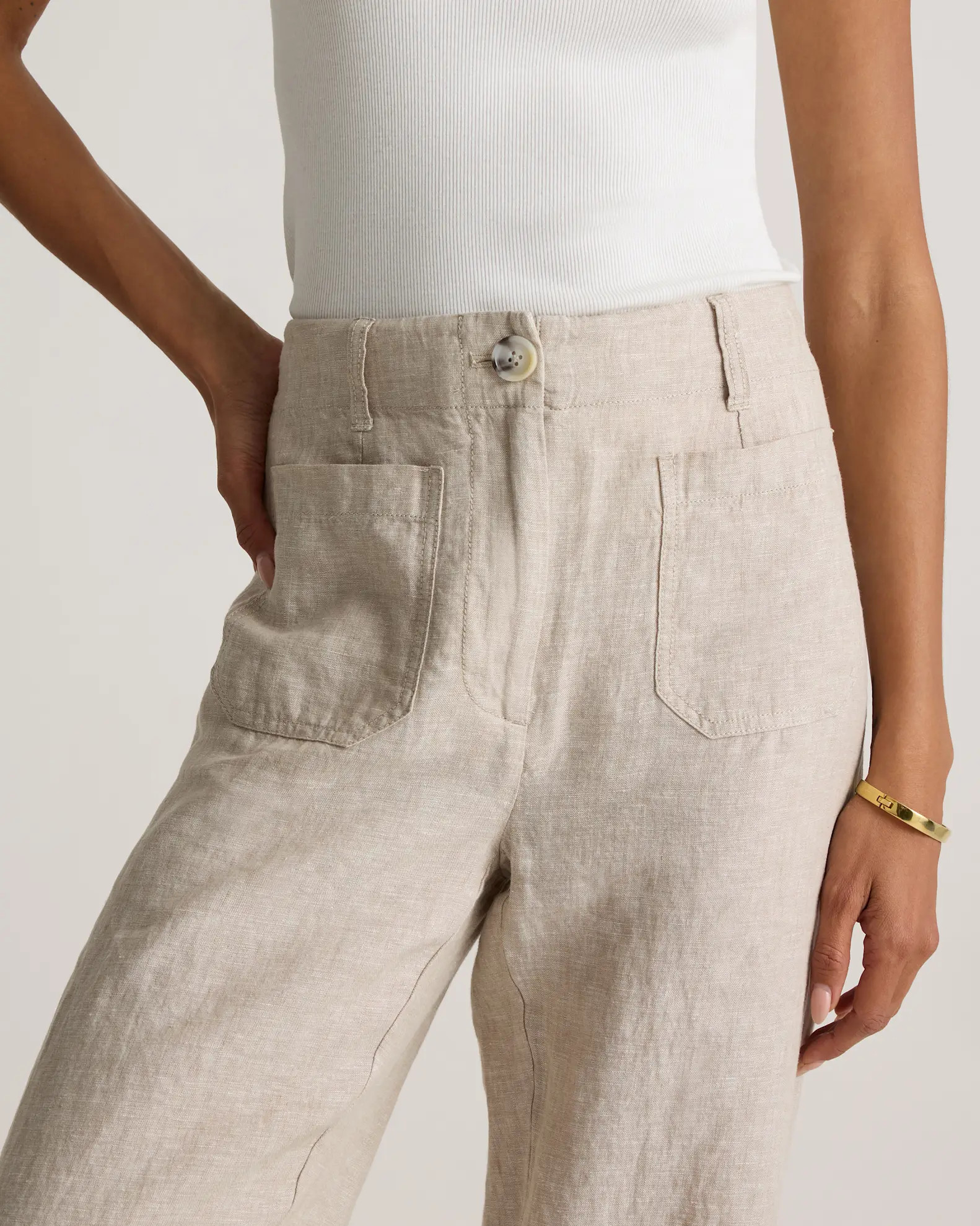 100% European Linen Patch Pocket Wide Leg Pants | Quince