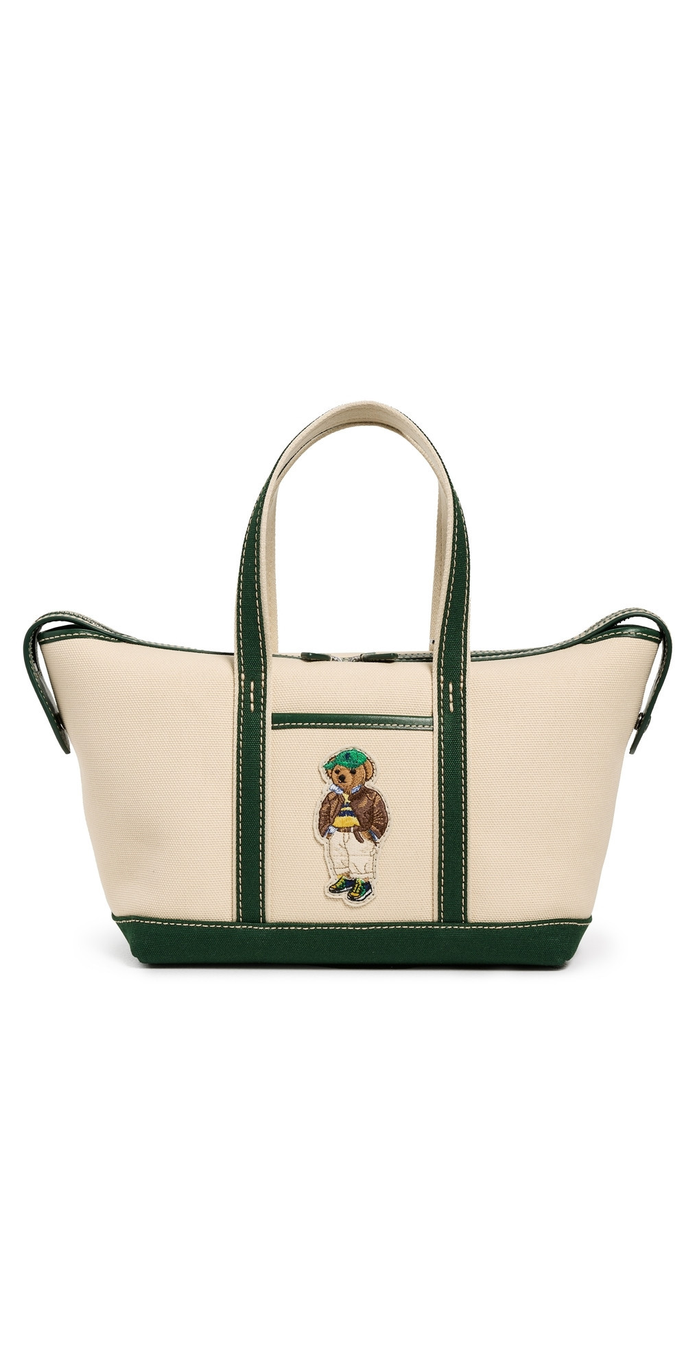 Polo Ralph Lauren Polo Bear Canvas Mini Shopper Tote Ecru/Northwest Pine One Size | Shopbop