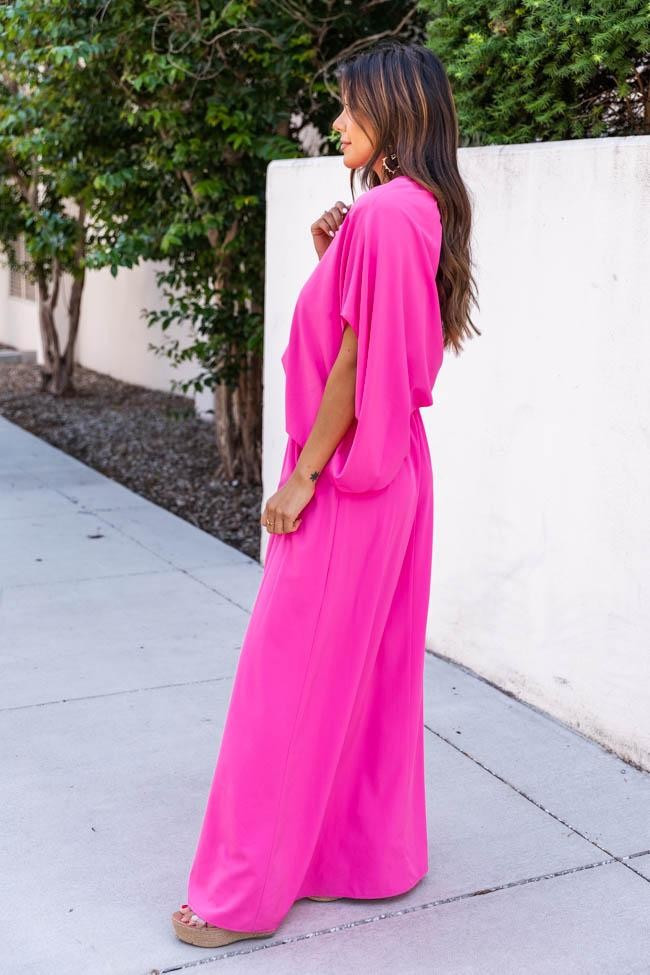 Found My Forever Pink One Shoulder Maxi Dress | The Pink Lily Boutique