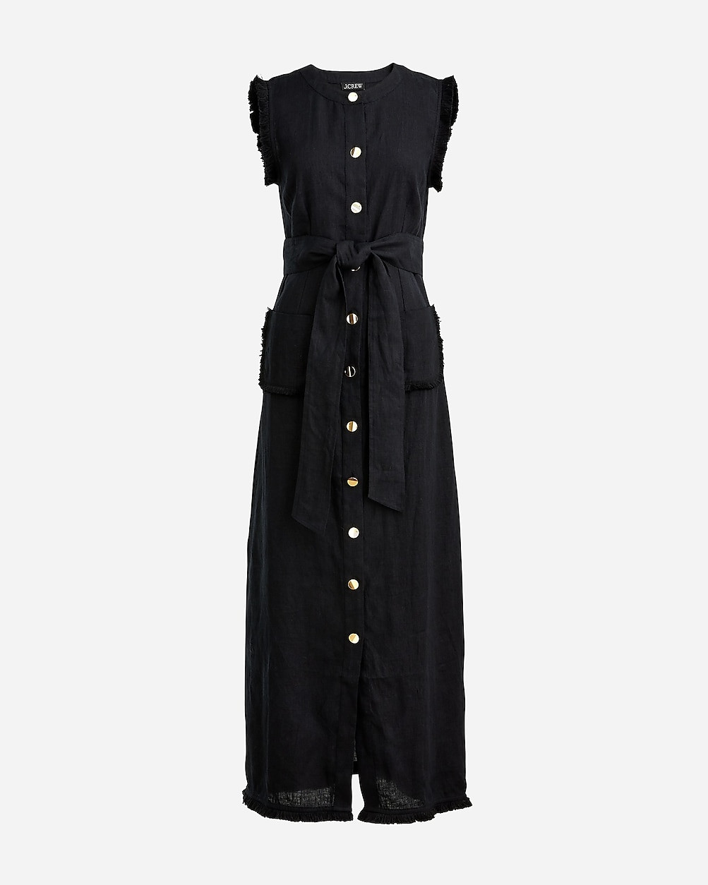 Raw-hem maxi shirtdress in linen | J. Crew US
